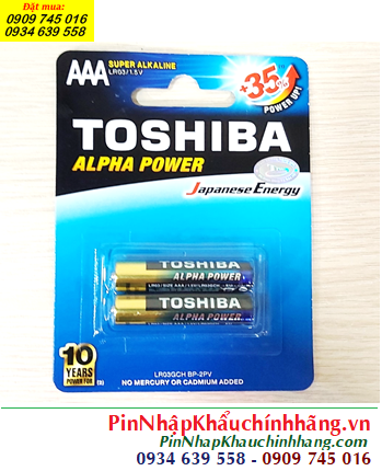 Toshiba Alpha LR03GCH BP-2PV; Pin AAA 1.5v Super Alkaline Toshiba Alpha LR03GCH BP-2PV _Vỉ 2viên